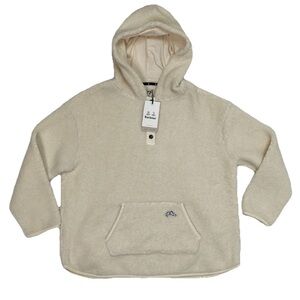 Barbour Amberly Popover Fleece Women’s Size 8 Off-White 1/4 Snap Sweater New